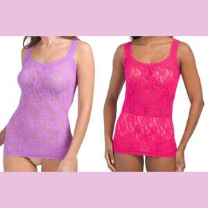 HANKY PANKY Signature Lace Unlined Camisoles Bundle Size XS Pink Purple